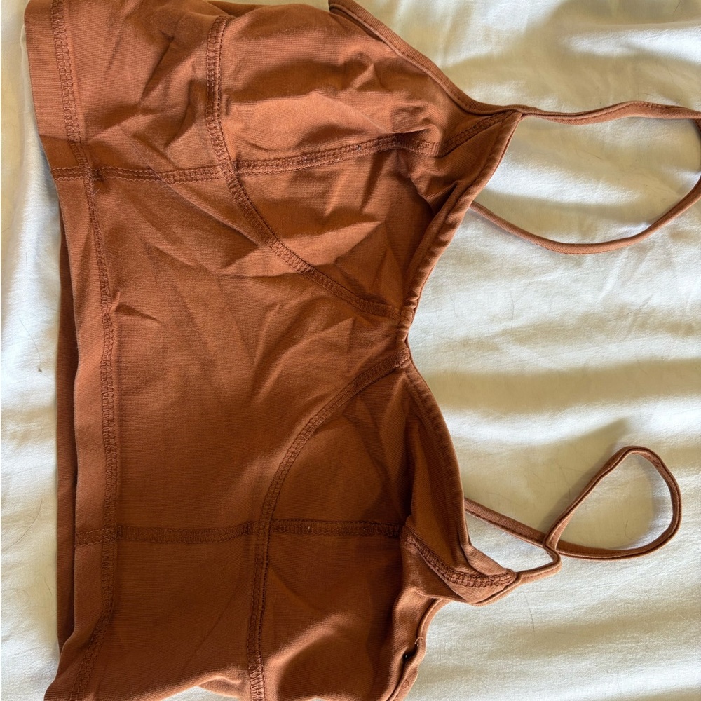 Brown Strappy Crop Top